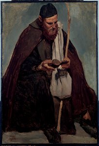 Italský mnich sedí a čte od Jean Baptiste Camille Corot